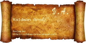 Valdman Arnó névjegykártya